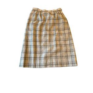 Pendleton Womens Gray Plaid Virgin Wool Skirt Size 12 Fully Lined Made In USA